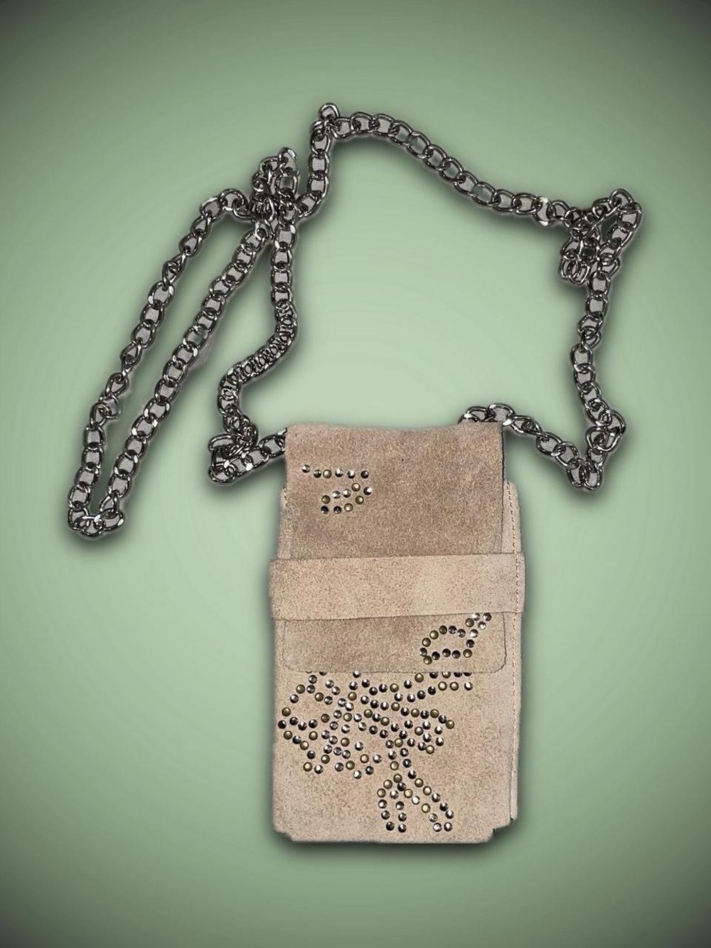 Urban Outfitters Beige Suede Studded Crossbody Bag